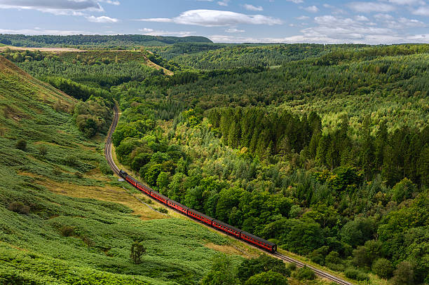 istock Vintage steam train North York Moors, Yorkshire, UK. 492415298