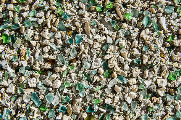 istock Wall texture with glass, stone and sand 492416974