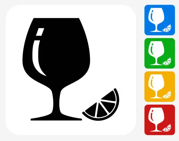 Vector illustration of Drink Glass Icon Flat Graphic Design