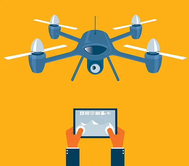 Vector illustration of Drone with Camera