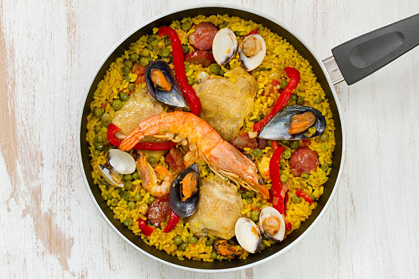istock rice with chicken and seafood 492419942
