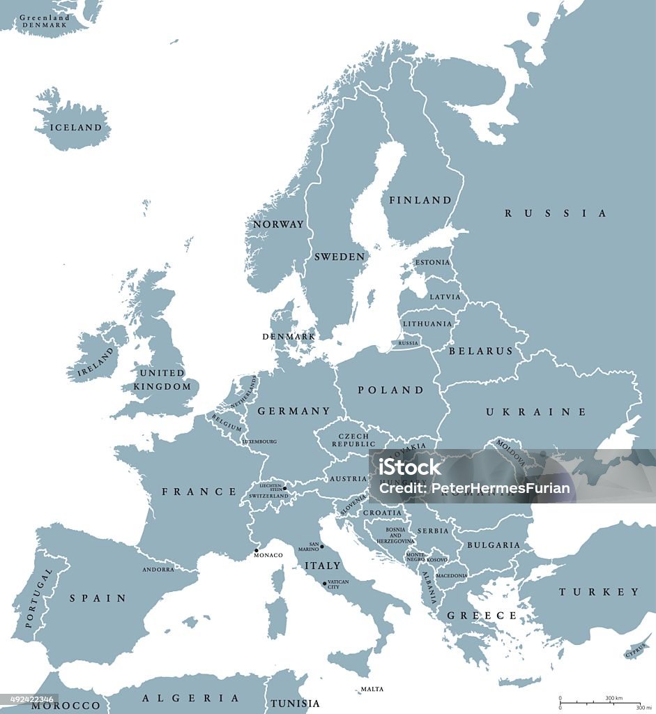欧州国政治地図 - 地図のロイヤリティフリーベクトルアート