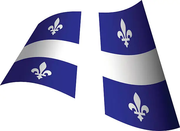 Vector illustration of Flag of Quebec