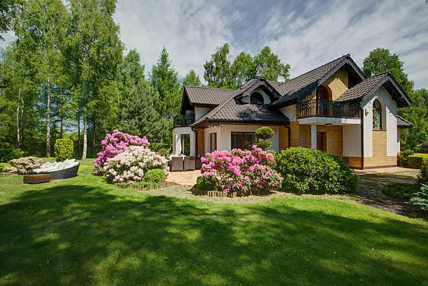 istock Detached house with beauty garden 492428562