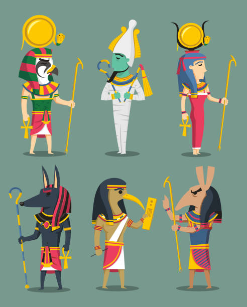 ägyptische götter und göttinnen ägypten - seth stock-grafiken, -clipart, -cartoons und -symbole