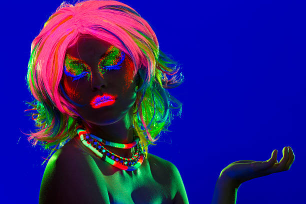 istock Women Portrait in Ultraviolet Light 492441017