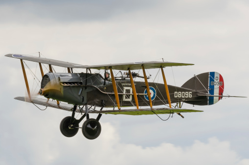 Old Warden, UK, July 21, 2012: 1918 - Bristol F.2B Fighter, owned by the Shuttleworth collection UK.