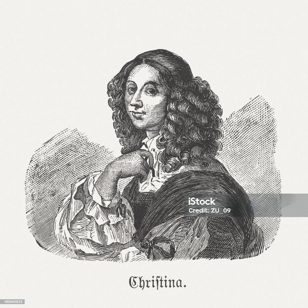Christina - Lizenzfrei Christina - Schwedische Königin - Jahrgang 1626 Stock-Illustration