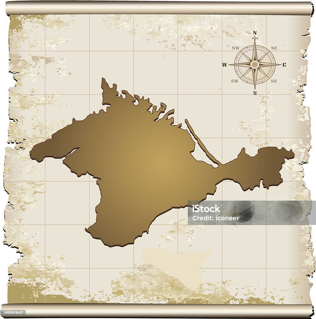 Crimea map on old scroll A Crimea map. Hires JPEG (5000 x 5000 pixels) and EPS10 file included. File contains gradient mesh EPS10. Beige stock vector