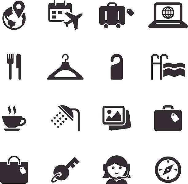 mono-icons set/reisen - information medium illustrations stock-grafiken, -clipart, -cartoons und -symbole