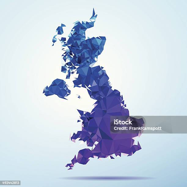 Uk Map Polygon File United Kingdom Polygon Triangle Map Blue Stock Illustration - Download ...
