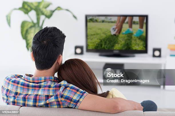 Game On Tv Stock Photo - Download Image Now - Television Industry, Match - Sport, Boyfriend