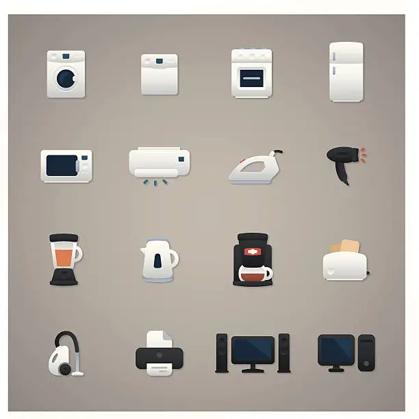 Vector illustration of Home Appliances Icons