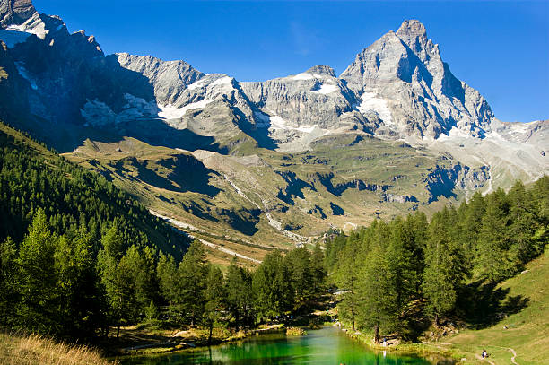 istock Valle d'Aosta view of the blue lake 492444721