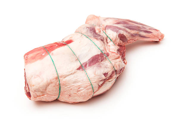 istock Leg of lamb isolated on a white studio background. 492445707