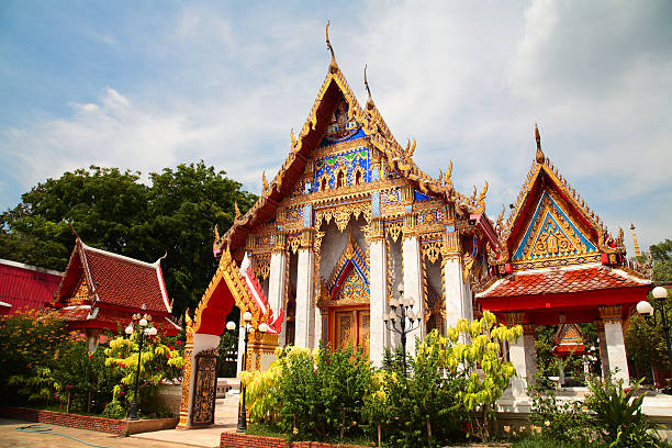 istock Thai temple architecture in Pathum Thani, Thailand 492446093