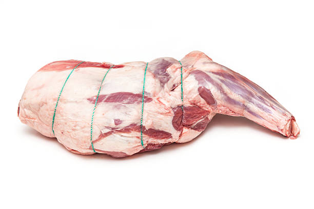 istock Leg of lamb isolated on a white studio background. 492446301