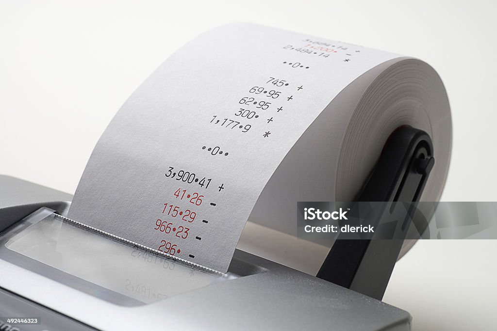 Finance Adding Machine Business And Finance Adding Machine With Tape Stock Photo - Download ...