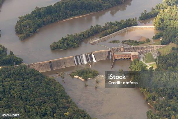 Old Hydroelectric Dam On A River Stock Photo - Download Image Now - Aerial View, Dam, Fuel and Power Generation