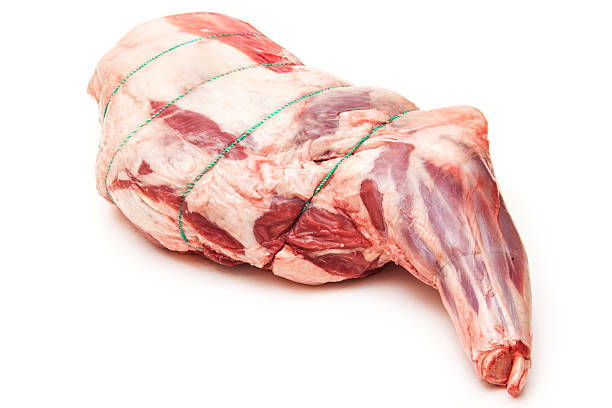 istock Leg of lamb isolated on a white studio background. 492447371