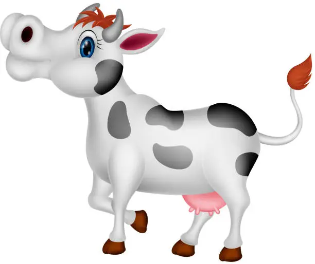 Vector illustration of Cow cartoon character