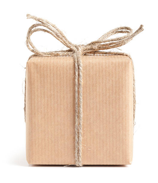 istock Gift box with recycled paper on white 492449924