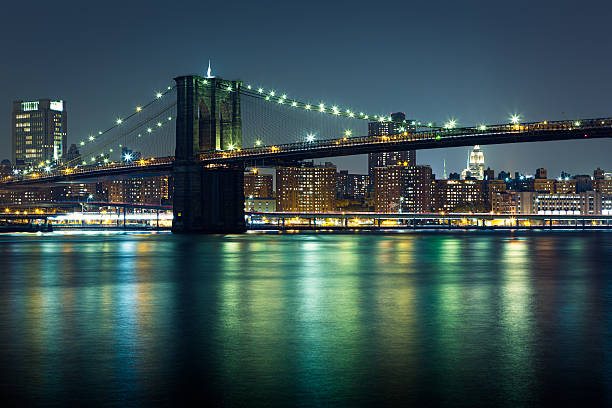 istock Brooklyn bridge, night shot. New york city 492449926