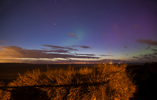The very rare Northern Lights as viewed from Hoylake on the Wirral coastline