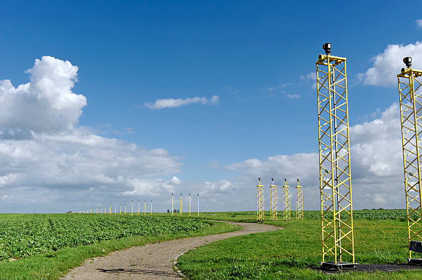 istock Landing lights at Brussels Airport 492452712