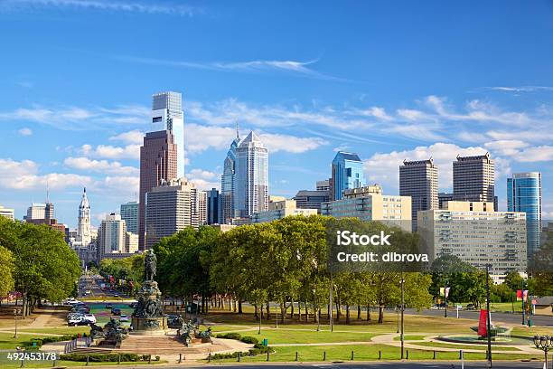 Philadelphia Downtown Stock Photo - Download Image Now - Philadelphia - Pennsylvania, Urban Skyline, Art Museum