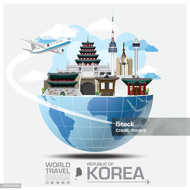 Republic Of Korea Landmark Global Travel And Journey Infographic Stock Illustration - Download Image Now