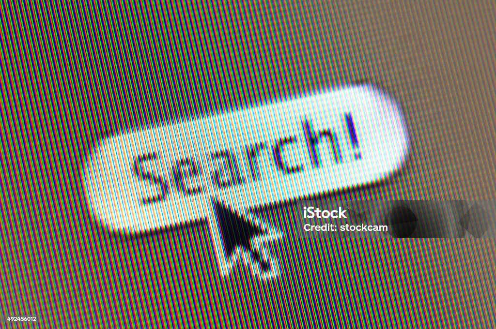 Internet Search click on web button Closeup of a search button on a computer screen Searching Stock Photo
