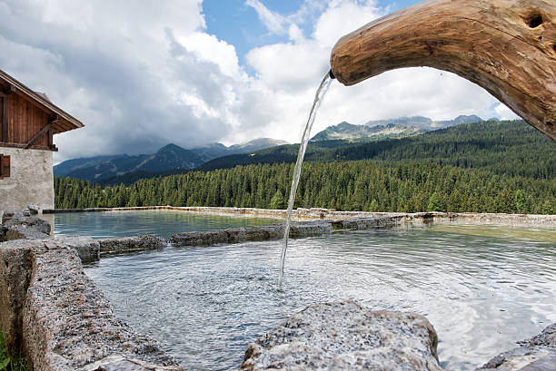 istock Landscape mountain Dolomites fountain 492456500