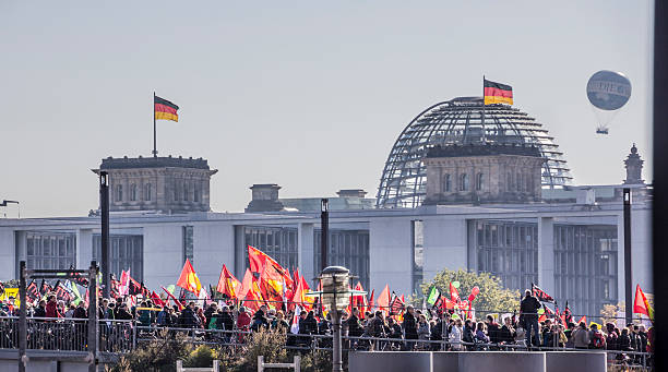 Demonstration in Berlin stock photo