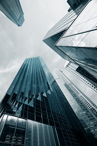 High rise buildings, business district, New York City. Canon 5D MK III