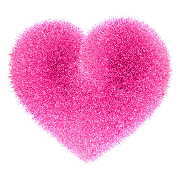 istock Heart in fur pink. 492457990