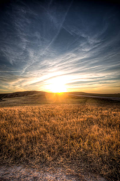 национальный парк бэдлендс - badlands prairie landscape badlands national park стоковые фото и изображения