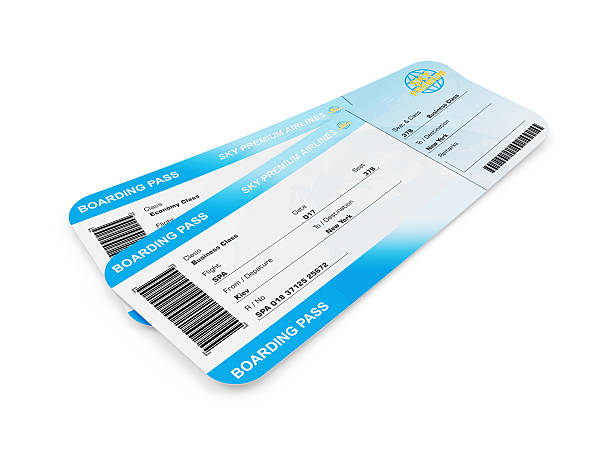 istock Airline Boarding Pass Tickets isolated on white background 492459512