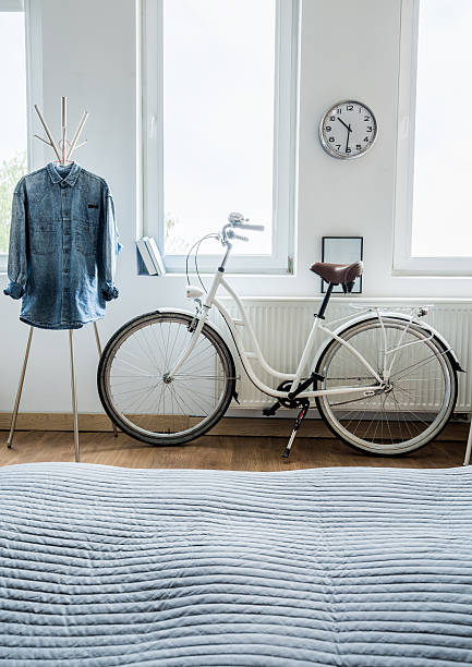 istock Modern bicycle and denim shirt 492459806
