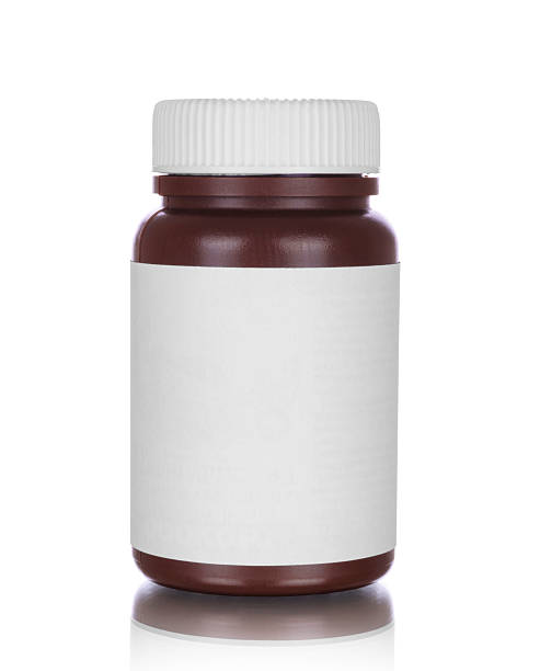 istock Medicine bottle of brown glass or plastic. 492460878