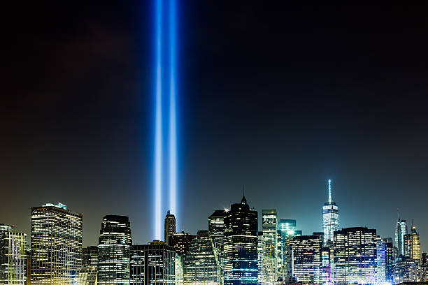 istock Lower Manhattan skyline night view from Brooklyn Bridge Park in 492461658