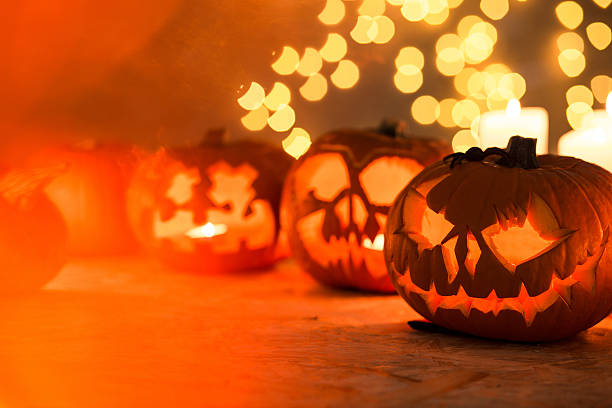 istock Halloween pumpkins on the table 492461750