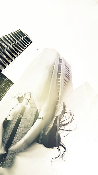 istock Double Exposure Women and Skyscraper 492462406