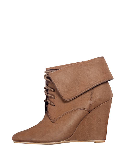 istock Brown ankle women boot isolated on white background. 492462788