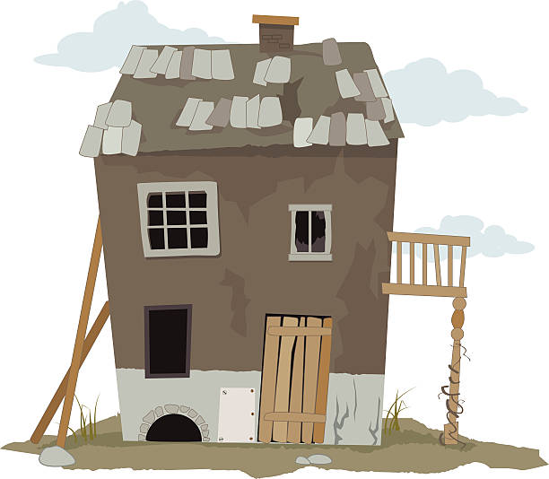 Old House Stock Illustration - Download Image Now - House, Run-Down, Ruined  - iStock