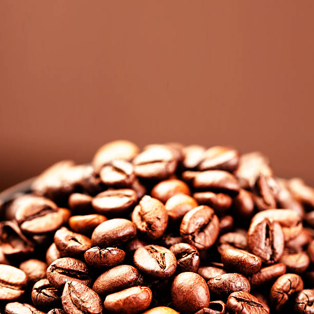 istock Brown coffee beans, close up of coffe bean 492484136