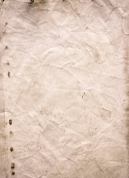 istock Light grunge brown recycled parchment with stains, paper texture 492485614