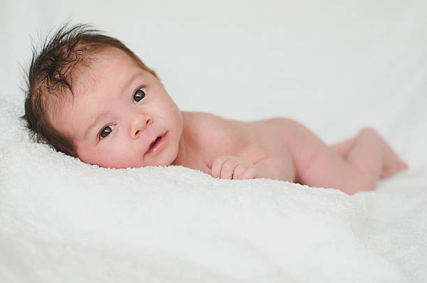 Newborn Baby Boy Lying On A Blanket Stock Photo - Download Image Now -  Newborn, Baby Boys, Baby - Human Age - iStock