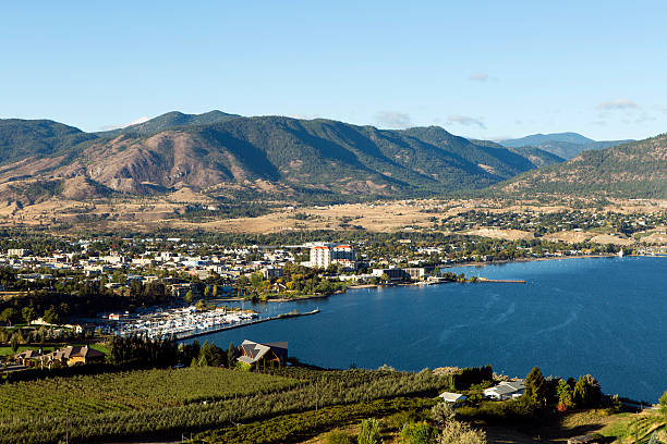 펜틱턴 오카 나간 밸리 브리티쉬컬럼비아 캐나다 - okanagan penticton lake okanagan lake 뉴스 사진 이미지