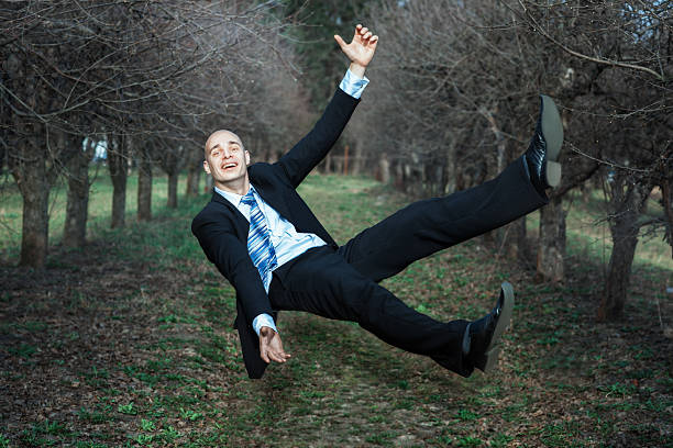 istock Man falls in the park. 492486672